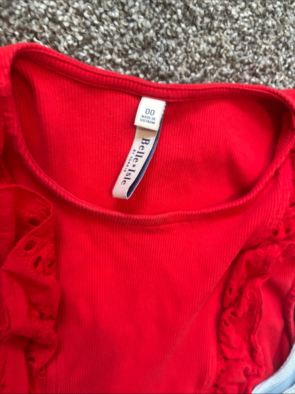 Light Blue & Red Ruffled Ribbed Tank Tops 00 Torid - Picture 4 of 5